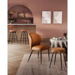 Casa si Gradina - Mobilier - Scaune si fotolii - Scaune - set 2 scaune de bar rotative 360A°, cu spatar, inaltime 101 cm, piele sintetica, cadru otel, stil modern, maro - Infinity.ro
