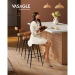 Casa si Gradina - Mobilier - Scaune si fotolii - Scaune - set 2 scaune de bar rotative 360A°, cu spatar, inaltime 101 cm, piele sintetica, cadru otel, stil modern, maro - Infinity.ro