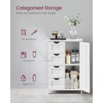 Casa si Gradina - Mobilier - Mobilier baie - Corpuri baie - Dulap de depozitare pe podea pentru baie, din lemn, cu 4 sertare, 1 usa, rafturi reglabile, 30x55x82cm, alb - Infinity.ro