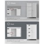 Casa si Gradina - Mobilier - Mobilier baie - Corpuri baie - Dulap de depozitare pe podea pentru baie, din lemn, cu 4 sertare, 1 usa, rafturi reglabile, 30x55x82cm, alb - Infinity.ro