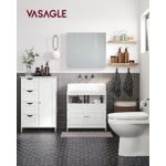 Casa si Gradina - Mobilier - Mobilier baie - Corpuri baie - Dulap de depozitare pe podea pentru baie, din lemn, cu 4 sertare, 1 usa, rafturi reglabile, 30x55x82cm, alb - Infinity.ro