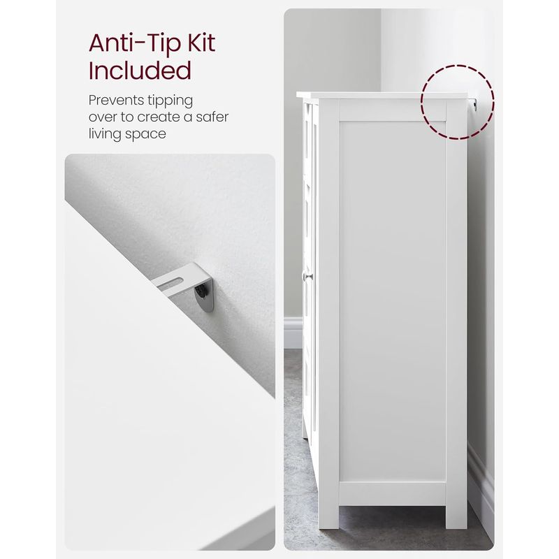 Casa si Gradina - Mobilier - Mobilier baie - Corpuri baie - Dulap de depozitare pe podea pentru baie, din lemn, cu 4 sertare, 1 usa, rafturi reglabile, 30x55x82cm, alb - Infinity.ro