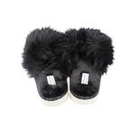 Fashion, accesorii si bijuterii - Femei - Incaltaminte femei - Slapi si papuci femei - Papuci de casa pufosi dama Antonio, negru, confort premium, poliester + talpa EVA, 36-37 EU - Infinity.ro