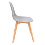 Casa si Gradina - Mobilier - Scaune si fotolii - Scaune - Scaun dining ADA, Jumi, din plastic gri si picioare lemn de fag - Infinity.ro