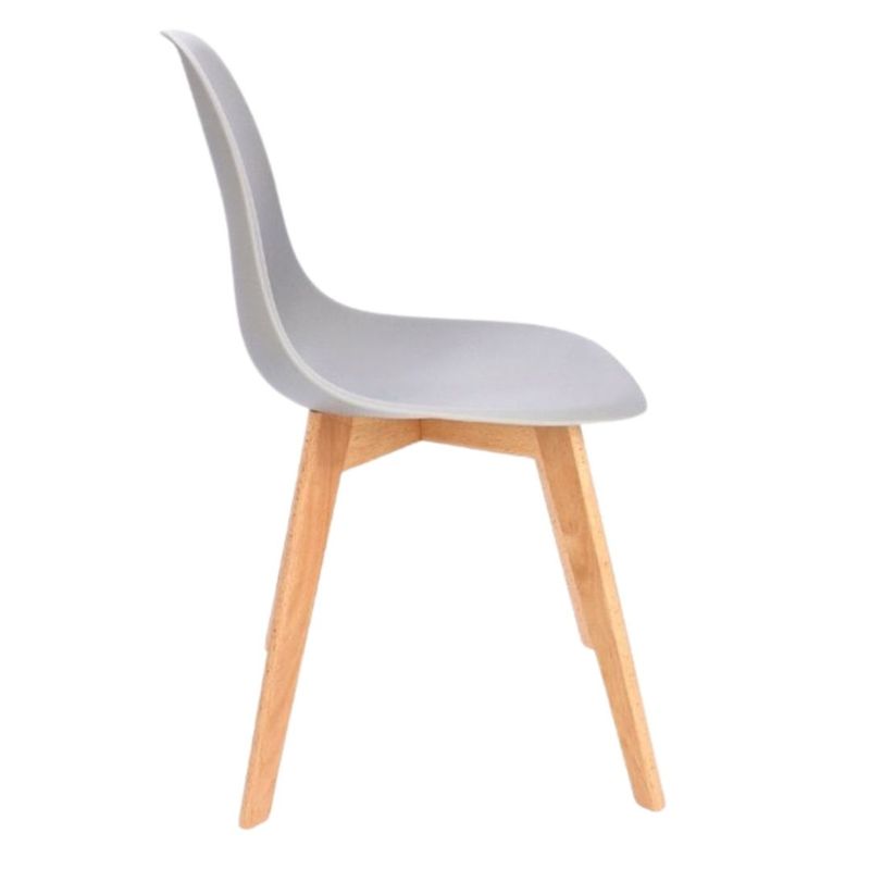 Casa si Gradina - Mobilier - Scaune si fotolii - Scaune - Scaun dining ADA, Jumi, din plastic gri si picioare lemn de fag - Infinity.ro