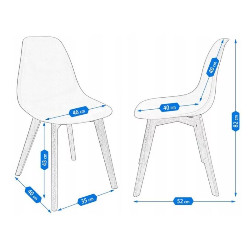 Casa si Gradina - Mobilier - Scaune si fotolii - Scaune - Scaun dining ADA, Jumi, din plastic gri si picioare lemn de fag - Infinity.ro
