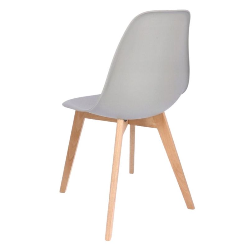 Casa si Gradina - Mobilier - Scaune si fotolii - Scaune - Scaun dining ADA, Jumi, din plastic gri si picioare lemn de fag - Infinity.ro