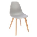 Casa si Gradina - Mobilier - Scaune si fotolii - Scaune - Scaun dining ADA, Jumi, din plastic gri si picioare lemn de fag - Infinity.ro