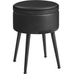 Casa si Gradina - Mobilier - Scaune si fotolii - Tabureti - Taburet cu spatiu de depozitare, tapitat PU, cu 2 fete, diametru 32 cm, negru - Infinity.ro