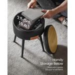 Casa si Gradina - Mobilier - Scaune si fotolii - Tabureti - Taburet cu spatiu de depozitare, tapitat PU, cu 2 fete, diametru 32 cm, negru - Infinity.ro