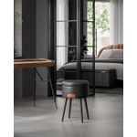 Casa si Gradina - Mobilier - Scaune si fotolii - Tabureti - Taburet cu spatiu de depozitare, tapitat PU, cu 2 fete, diametru 32 cm, negru - Infinity.ro