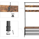 Casa si Gradina - Mobilier - Organizare si depozitare - Cuiere - Cuier pentru haine cu 9 carlige si suport pentru pantofi, stil industrial, cadru din otel, 100x42x182 cm - Infinity.ro