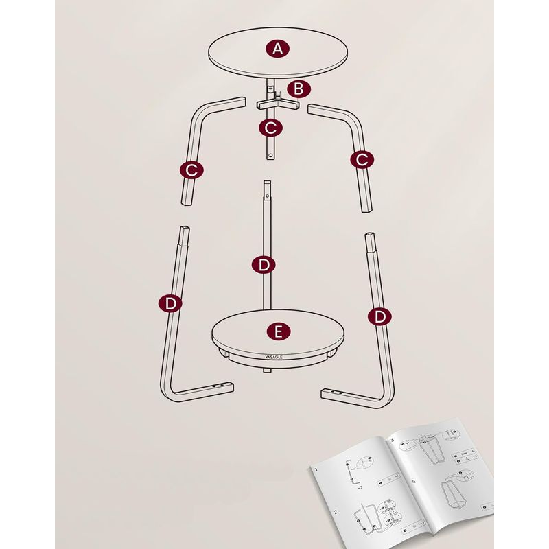 Casa si Gradina - Mobilier - Mese si birouri - Masute de cafea - Masuta rotunda tip noptiera, blat din sticla si raft inferior din PAL, cadru metalic, 30x30x55 cm, negru - Infinity.ro