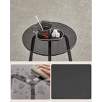 Casa si Gradina - Mobilier - Mese si birouri - Masute de cafea - Masuta rotunda tip noptiera, blat din sticla si raft inferior din PAL, cadru metalic, 30x30x55 cm, negru - Infinity.ro