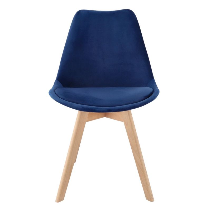 Casa si Gradina - Mobilier - Scaune si fotolii - Scaune - Scaun dining tapitat, BARI, Jumi, din catifea bleumarin si picioare lemn de fag - Infinity.ro