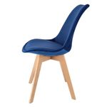 Casa si Gradina - Mobilier - Scaune si fotolii - Scaune - Scaun dining tapitat, BARI, Jumi, din catifea bleumarin si picioare lemn de fag - Infinity.ro