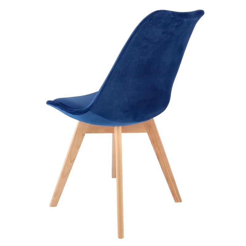 Casa si Gradina - Mobilier - Scaune si fotolii - Scaune - Scaun dining tapitat, BARI, Jumi, din catifea bleumarin si picioare lemn de fag - Infinity.ro