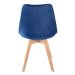 Casa si Gradina - Mobilier - Scaune si fotolii - Scaune - Scaun dining tapitat, BARI, Jumi, din catifea bleumarin si picioare lemn de fag - Infinity.ro