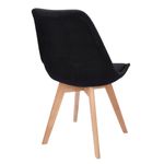 Casa si Gradina - Mobilier - Scaune si fotolii - Scaune - Scaun dining tapitat, ALTA, Jumi, din tesatura neagra si picioare lemn de fag - Infinity.ro