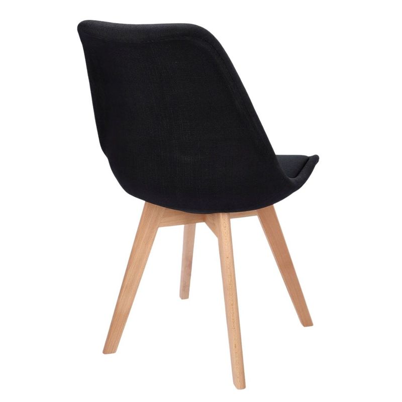 Casa si Gradina - Mobilier - Scaune si fotolii - Scaune - Scaun dining tapitat, ALTA, Jumi, din tesatura neagra si picioare lemn de fag - Infinity.ro