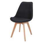 Casa si Gradina - Mobilier - Scaune si fotolii - Scaune - Scaun dining tapitat, ALTA, Jumi, din tesatura neagra si picioare lemn de fag - Infinity.ro
