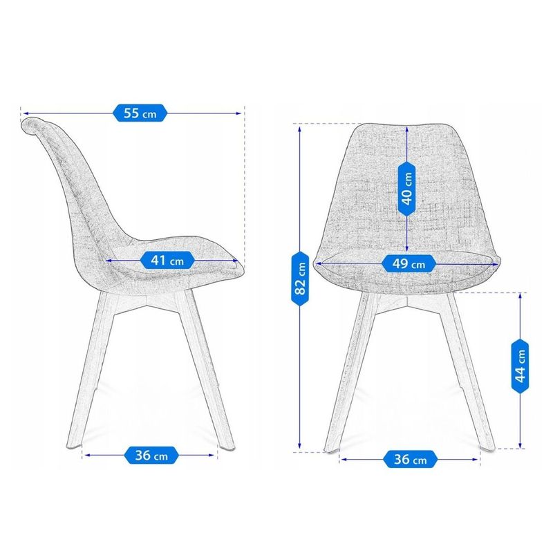 Casa si Gradina - Mobilier - Scaune si fotolii - Scaune - Scaun dining tapitat, ALTA, Jumi, din tesatura neagra si picioare lemn de fag - Infinity.ro