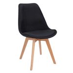 Casa si Gradina - Mobilier - Scaune si fotolii - Scaune - Scaun dining tapitat, ALTA, Jumi, din tesatura neagra si picioare lemn de fag - Infinity.ro
