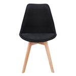 Casa si Gradina - Mobilier - Scaune si fotolii - Scaune - Scaun dining tapitat, ALTA, Jumi, din tesatura neagra si picioare lemn de fag - Infinity.ro