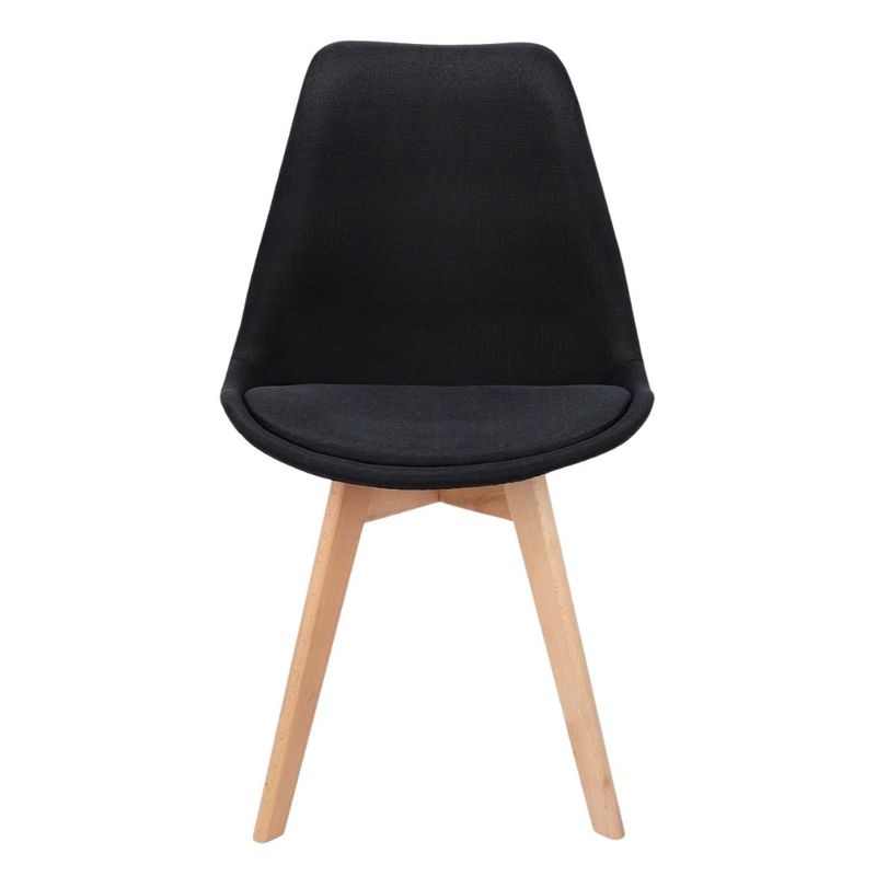 Casa si Gradina - Mobilier - Scaune si fotolii - Scaune - Scaun dining tapitat, ALTA, Jumi, din tesatura neagra si picioare lemn de fag - Infinity.ro