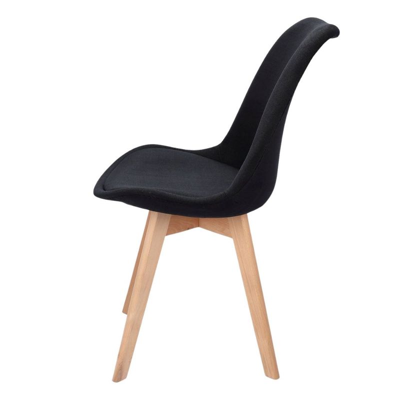 Casa si Gradina - Mobilier - Scaune si fotolii - Scaune - Scaun dining tapitat, ALTA, Jumi, din tesatura neagra si picioare lemn de fag - Infinity.ro