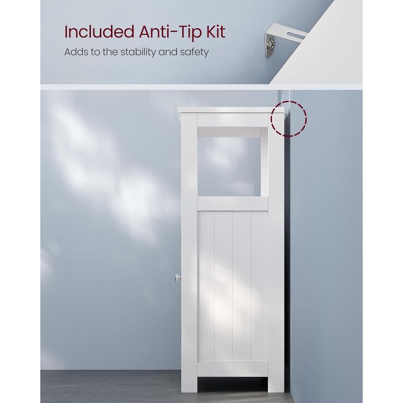 Casa si Gradina - Mobilier - Mobilier baie - Corpuri baie - Dulap de depozitare de podea pentru baie, cu usi duble, 30x60x80cm, alb - Infinity.ro