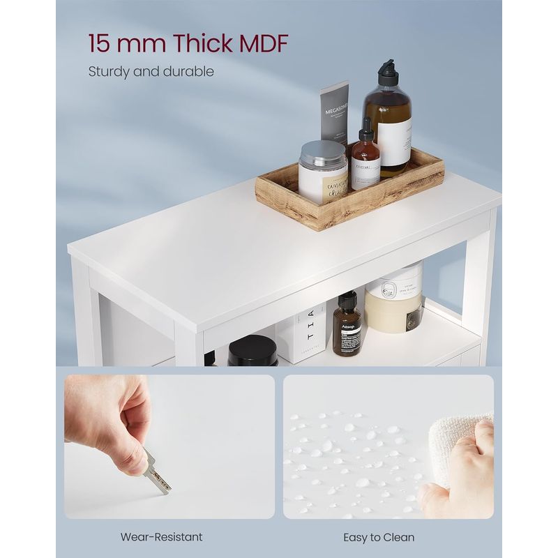 Casa si Gradina - Mobilier - Mobilier baie - Corpuri baie - Dulap de depozitare de podea pentru baie, cu usi duble, 30x60x80cm, alb - Infinity.ro