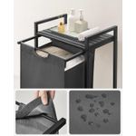 Market - Spalare si intretinere rufe - Uscatoare de rufe si accesorii - Cos de rufe, sac de rufe detasabil, raft, cadru metalic, 65L, 50x33x72 cm, negru si gri - Infinity.ro