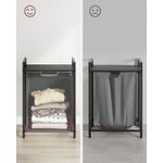 Market - Spalare si intretinere rufe - Uscatoare de rufe si accesorii - Cos de rufe, sac de rufe detasabil, raft, cadru metalic, 65L, 50x33x72 cm, negru si gri - Infinity.ro