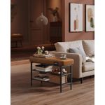 Casa si Gradina - Mobilier - Dulapuri si sifoniere - Dulapuri pantofi - Banca pantofi 80x30x50 cm, cu rafturi si sezut tapitat, otel si piele PU, maro caramel - Infinity.ro