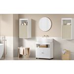 Casa si Gradina - Mobilier - Mobilier baie - Corpuri baie - Dulap de baie de perete cu 3 polite, usa cu directie de deschidere reglabila, 30x40x80 cm, alb cu bej - Infinity.ro