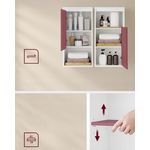 Casa si Gradina - Mobilier - Mobilier baie - Corpuri baie - Dulap de baie de perete cu 3 polite, usa cu directie de deschidere reglabila, 30x40x80 cm, alb cu bej - Infinity.ro