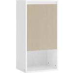 Casa si Gradina - Mobilier - Mobilier baie - Corpuri baie - Dulap de baie de perete cu 3 polite, usa cu directie de deschidere reglabila, 30x40x80 cm, alb cu bej - Infinity.ro
