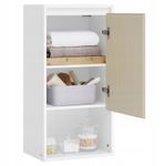 Casa si Gradina - Mobilier - Mobilier baie - Corpuri baie - Dulap de baie de perete cu 3 polite, usa cu directie de deschidere reglabila, 30x40x80 cm, alb cu bej - Infinity.ro