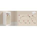 Casa si Gradina - Mobilier - Mobilier baie - Corpuri baie - Dulap de baie de perete cu 3 polite, usa cu directie de deschidere reglabila, 30x40x80 cm, alb cu bej - Infinity.ro