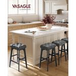 Casa si Gradina - Mobilier - Scaune si fotolii - Scaune - Set 2 scaune bar cu tapiterie piele ecologica, picioare din lemn, 44x32x66 cm, negru - Infinity.ro