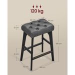 Casa si Gradina - Mobilier - Scaune si fotolii - Scaune - Set 2 scaune bar cu tapiterie piele ecologica, picioare din lemn, 44x32x66 cm, negru - Infinity.ro