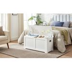 Casa si Gradina - Mobilier - Organizare si depozitare - Bancute - Banca cu spatiu de depozitare, pentru hol sau dormitor, din MDF, 40x100x46cm, alb - Infinity.ro