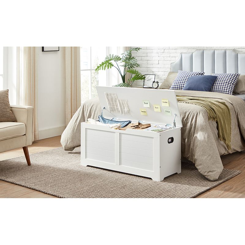 Casa si Gradina - Mobilier - Organizare si depozitare - Bancute - Banca cu spatiu de depozitare, pentru hol sau dormitor, din MDF, 40x100x46cm, alb - Infinity.ro