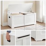 Casa si Gradina - Mobilier - Organizare si depozitare - Bancute - Banca cu spatiu de depozitare, pentru hol sau dormitor, din MDF, 40x100x46cm, alb - Infinity.ro