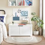 Casa si Gradina - Mobilier - Organizare si depozitare - Bancute - Banca cu spatiu de depozitare, pentru hol sau dormitor, din MDF, 40x100x46cm, alb - Infinity.ro