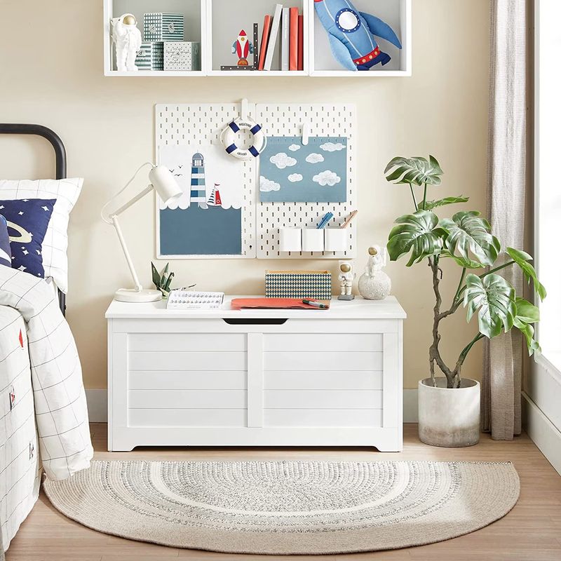 Casa si Gradina - Mobilier - Organizare si depozitare - Bancute - Banca cu spatiu de depozitare, pentru hol sau dormitor, din MDF, 40x100x46cm, alb - Infinity.ro