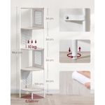 Casa si Gradina - Mobilier - Biblioteci si rafturi - Biblioteci - Raft de colt boho, cadru metalic, polite MDF si panouri poliratan, 32x32x156cm, alb - Infinity.ro