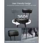 Casa si Gradina - Mobilier - Scaune si fotolii - Scaune - set 2 scaune de bar rotative 360A°, cu spatar, inaltime 101 cm, piele sintetica, cadru otel, stil modern, negru - Infinity.ro