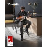 Casa si Gradina - Mobilier - Scaune si fotolii - Scaune - set 2 scaune de bar rotative 360A°, cu spatar, inaltime 101 cm, piele sintetica, cadru otel, stil modern, negru - Infinity.ro